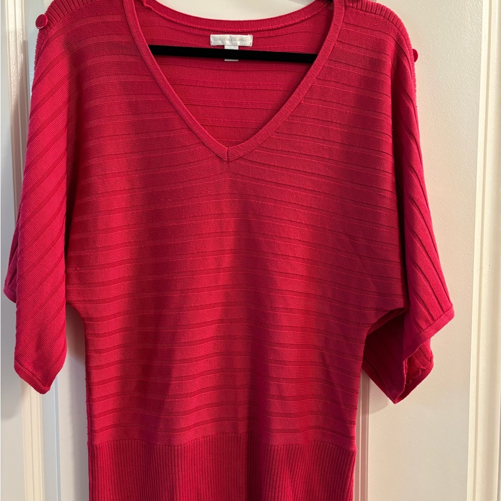 Vibrant V-Neck Knit Top